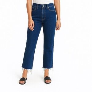 J.Crew Cropped Jeans 26P Blue Denim Demi Boot Crop Fringe‎ 5-Pocket Petite